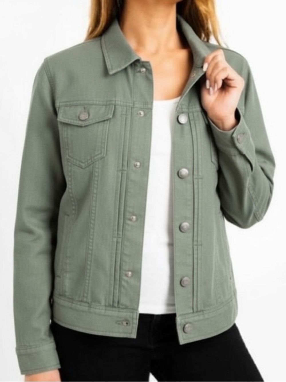 Tahari Tencel Pintuck Jacket Snap Front in Black Size Medium NEW